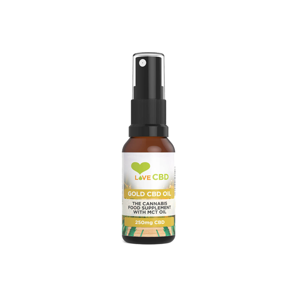 Love CBD 250mg Gold CBD Oil Spray - 20ml