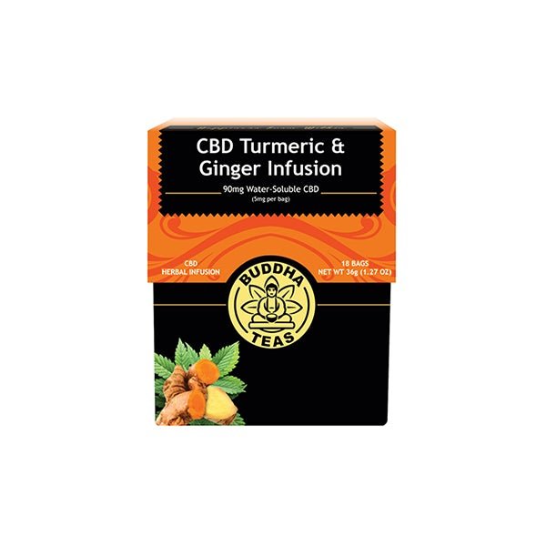 Buddha Teas 5mg CBD Tea Bags - Turmeric & Ginger Infusion - PURE ROOTS