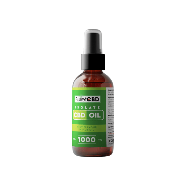 Bullet CBD 1000mg Pure Mint CBD Isolate MCT Oil Spray - 10ml - PURE ROOTS